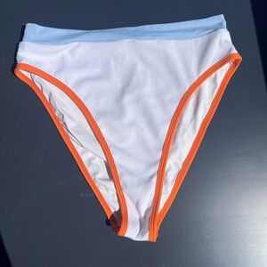 L*Space White and Orange Bikini Bottom